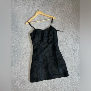 Chic Black Silky RW&CO. Mini Dress With Boning Size 6